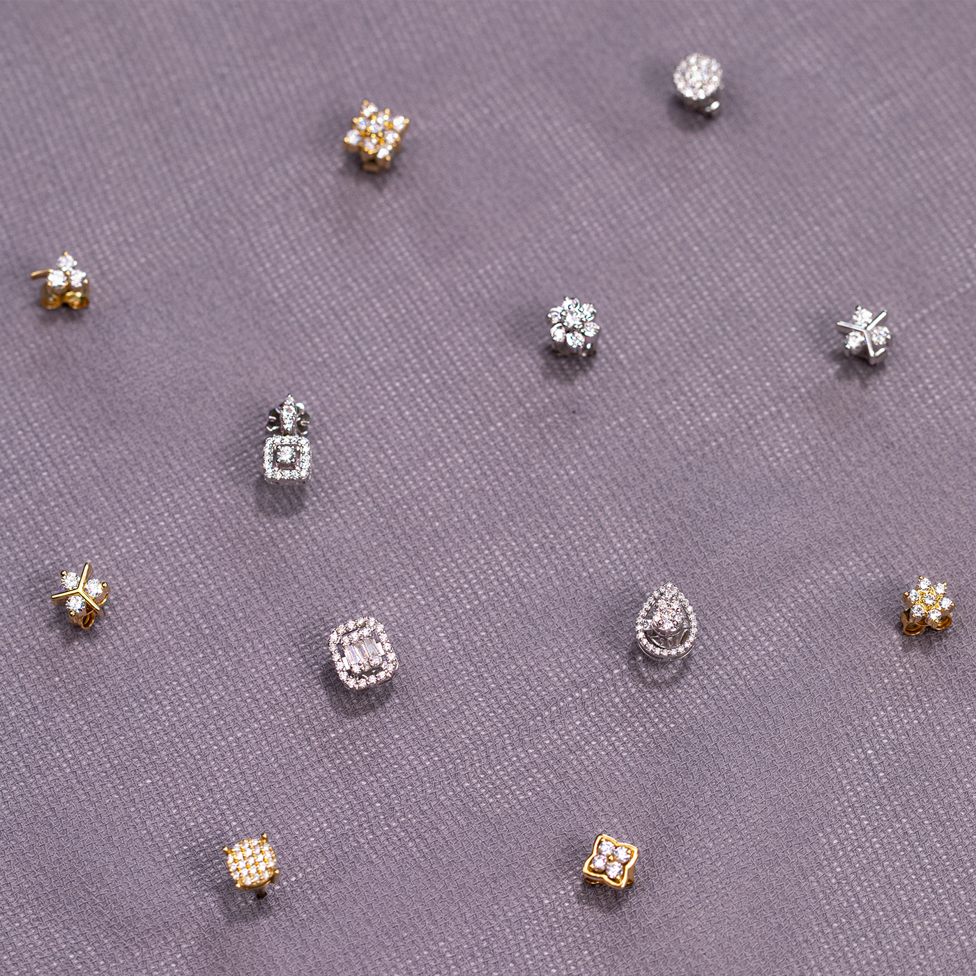Diamond Pear Shaped Stud Earrings - Small