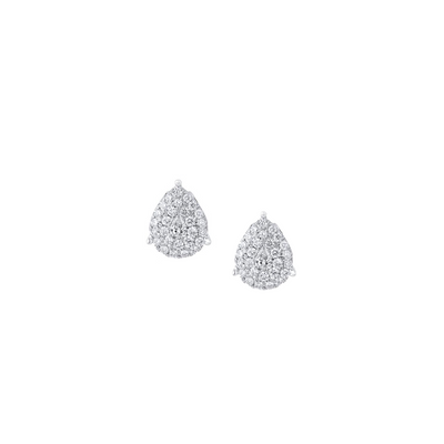 Diamond Pear Shaped Stud Earrings - Small