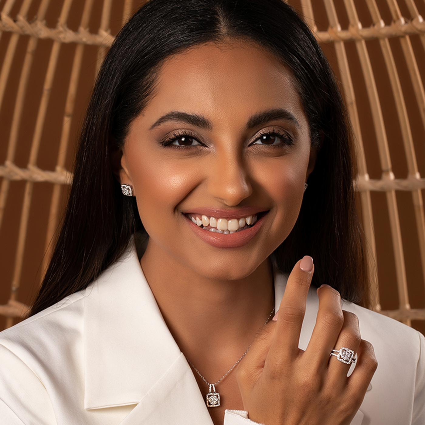 Diamond Carré Earrings