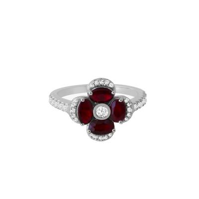 Pétale Sapphire & Diamond Ring in 18K Rose Gold